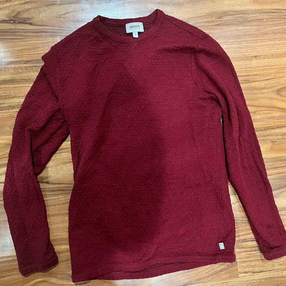 Armani (Collezoni collection) long sleeve wine burgundy sweatshirt